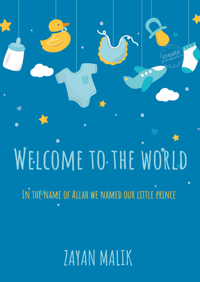 In the name of Allah we named our little prince