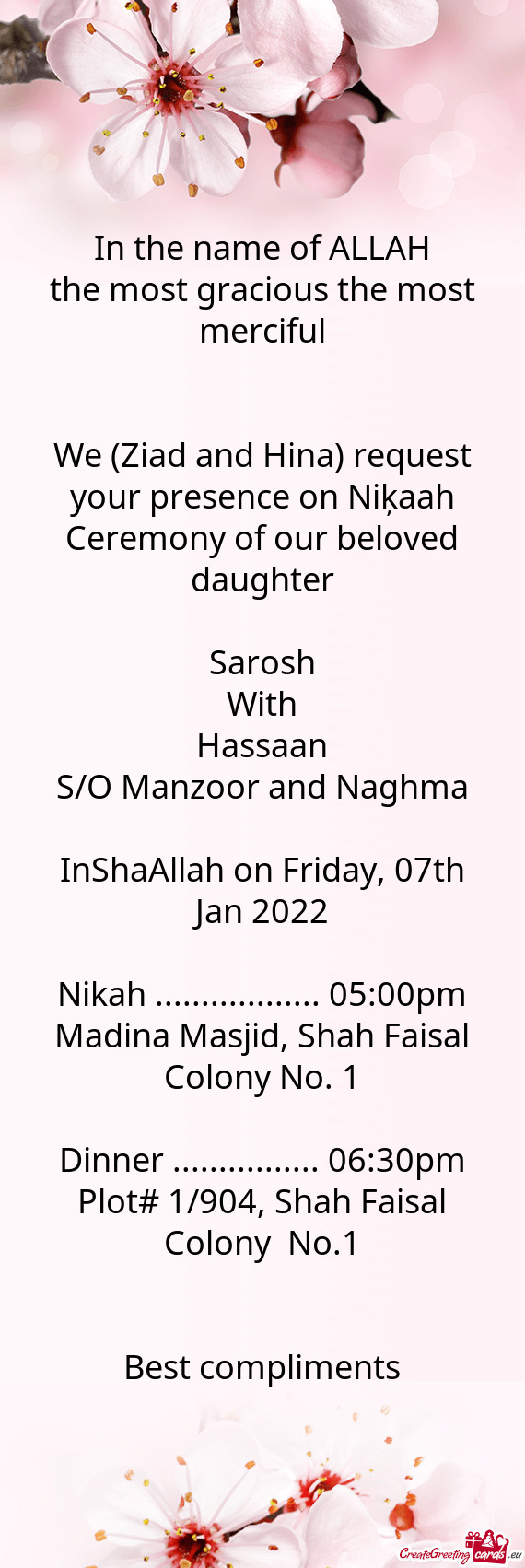 InShaAllah on Friday, 07th Jan 2022