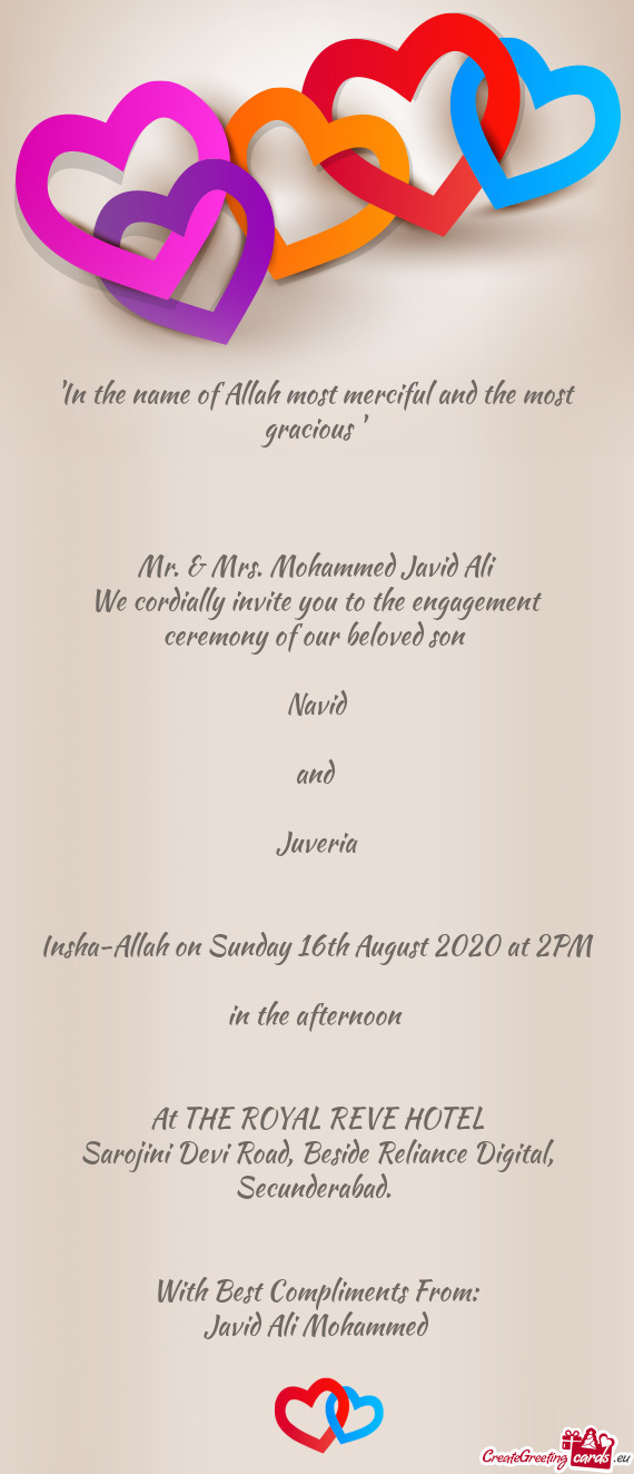 Insha-Allah on Sunday 16th August 2020 at 2PM