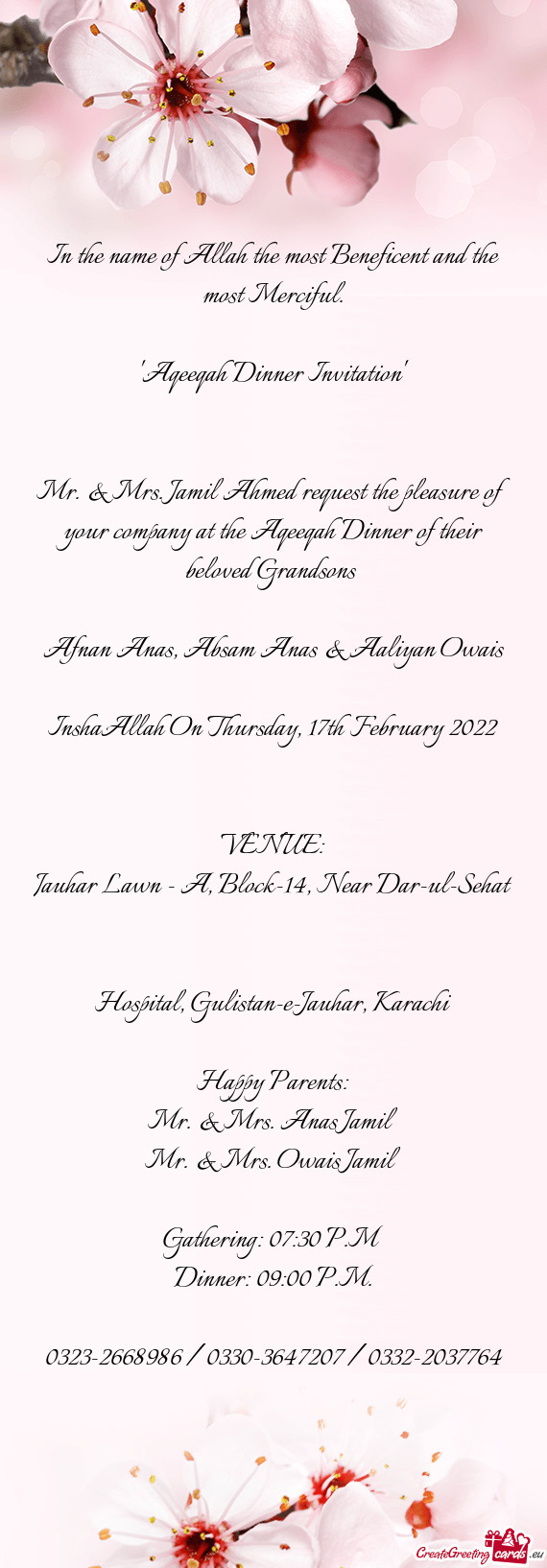 InshaAllah On Thursday, 17th February 2022