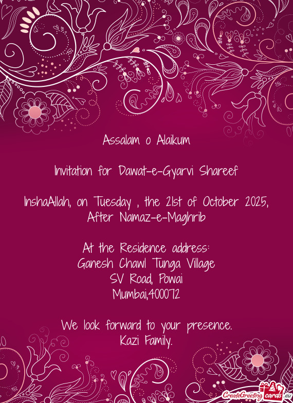 InshaAllah, on Tuesday , the 21st of October 2025