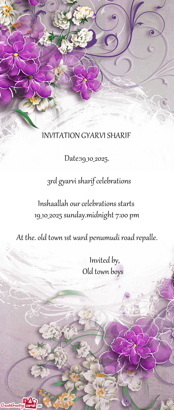 Inshaallah our celebrations starts