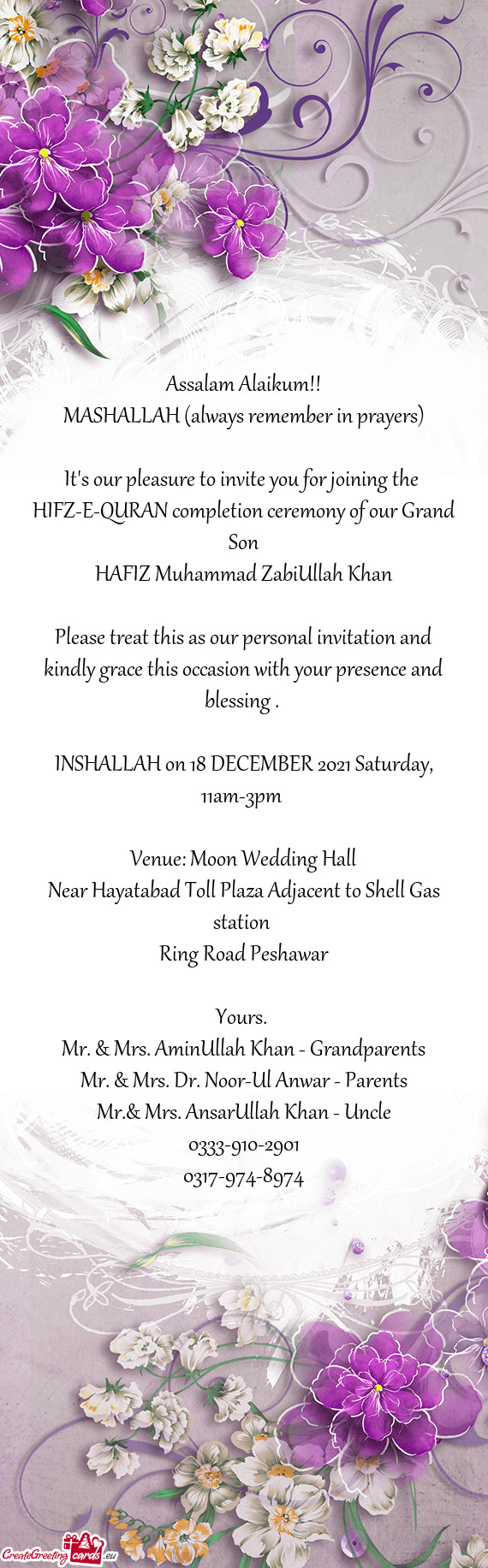 INSHALLAH on 18 DECEMBER 2021 Saturday, 11am-3pm