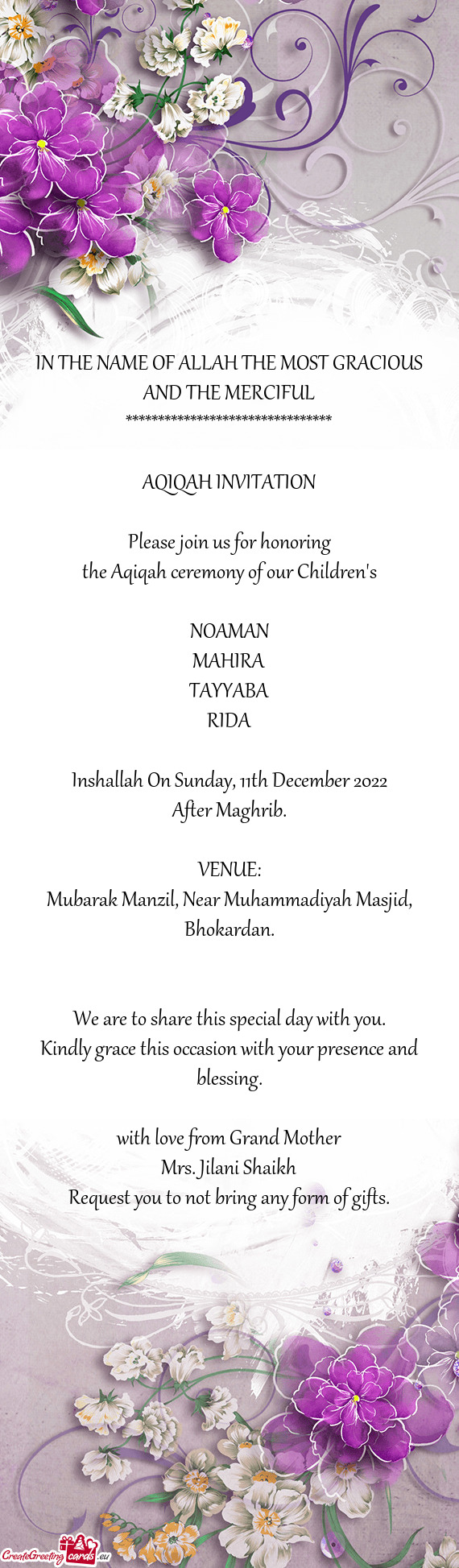 Inshallah On Sunday, 11th December 2022