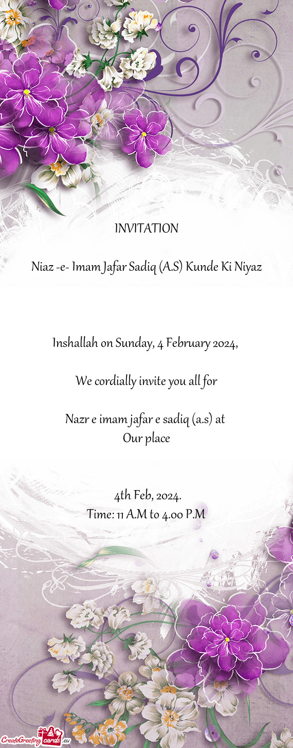 Inshallah on Sunday, 4 February 2024