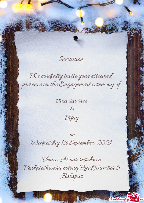 Invitation     We cordially invite your esteemed presence