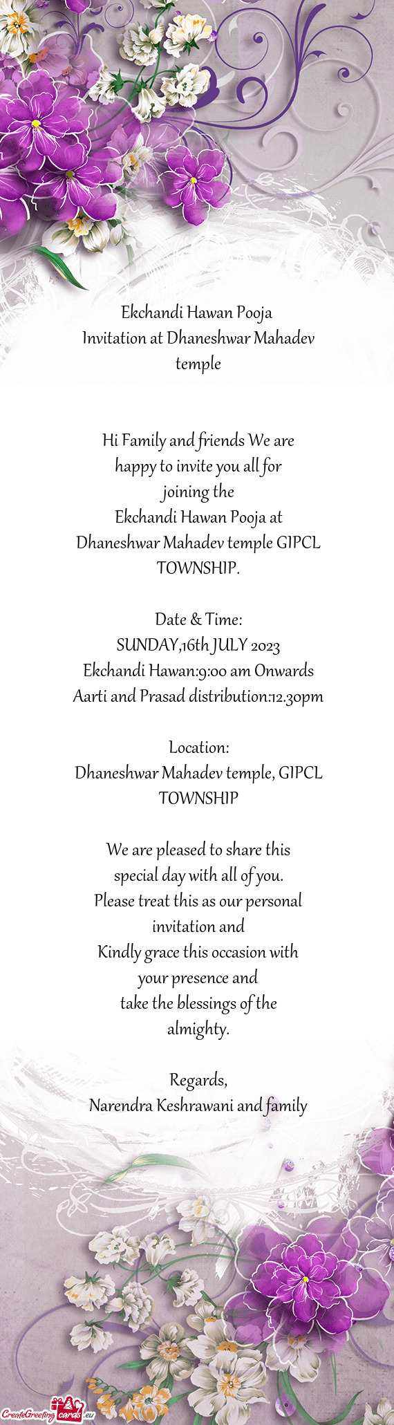 Invitation at Dhaneshwar Mahadev