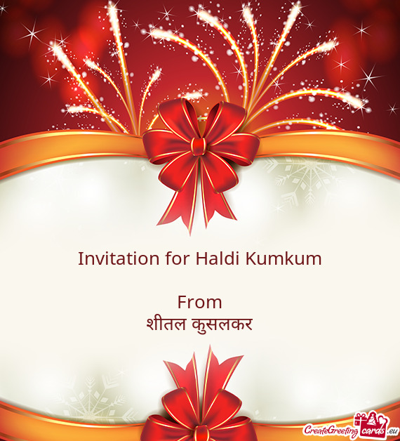 Invitation for Haldi Kumkum