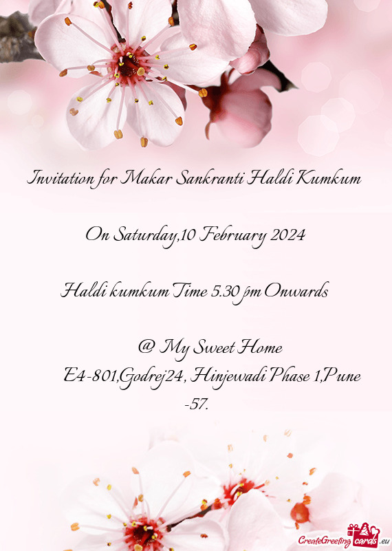 Invitation for Makar Sankranti Haldi Kumkum