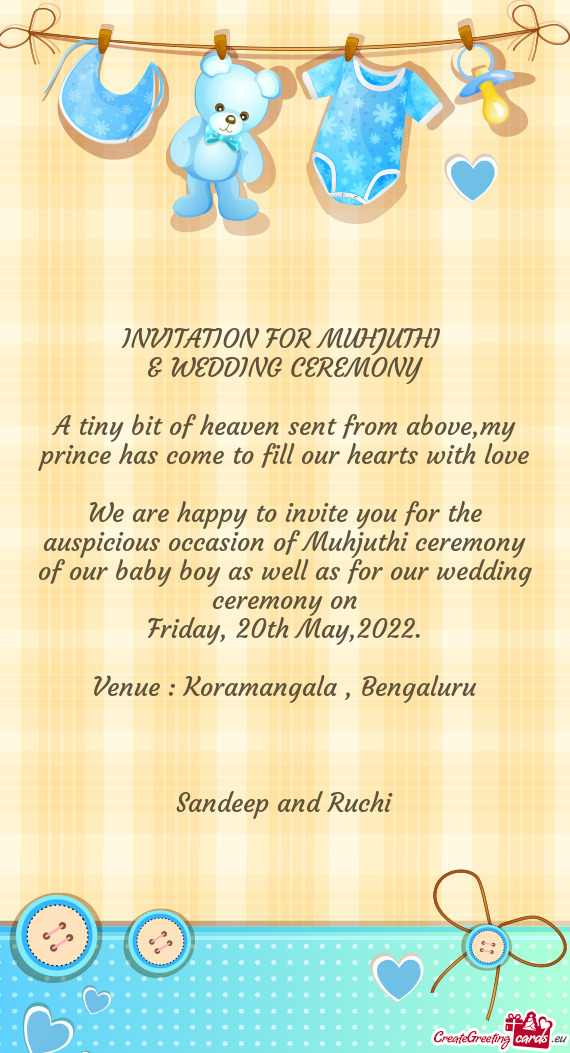 INVITATION FOR MUHJUTHI