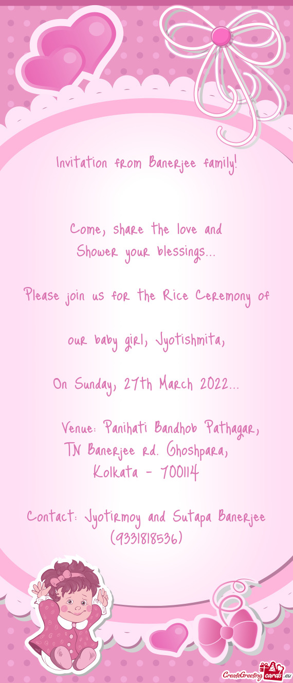 Invitation from Banerjee family