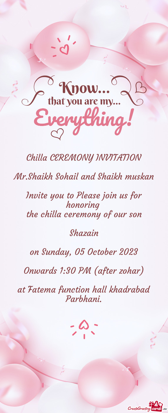 INVITATION Mr.Shaikh