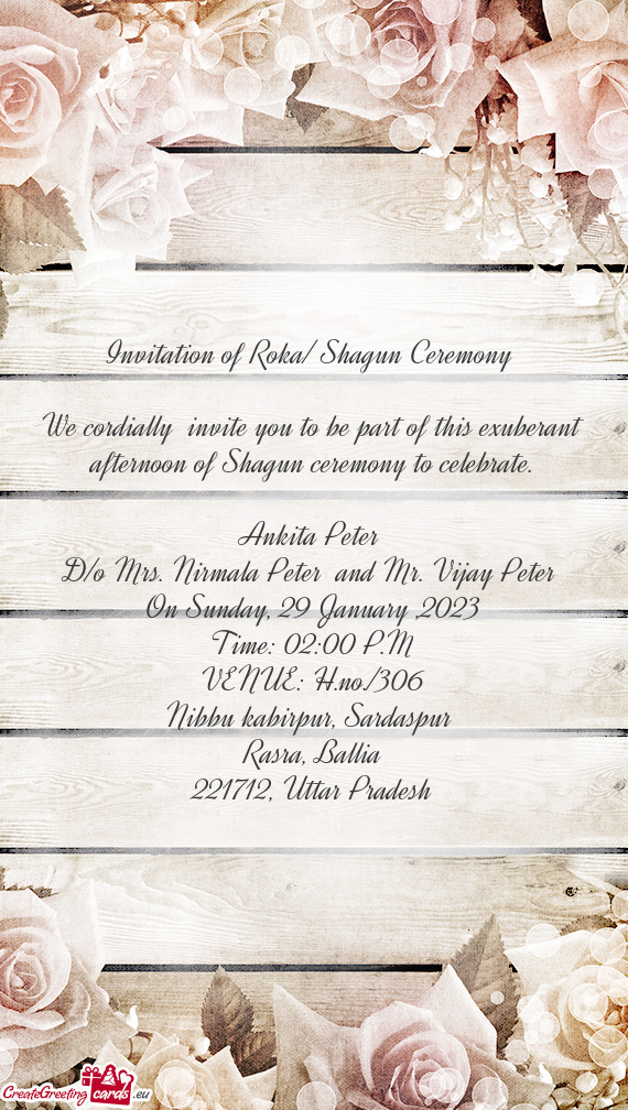 Invitation of Roka/ Shagun Ceremony