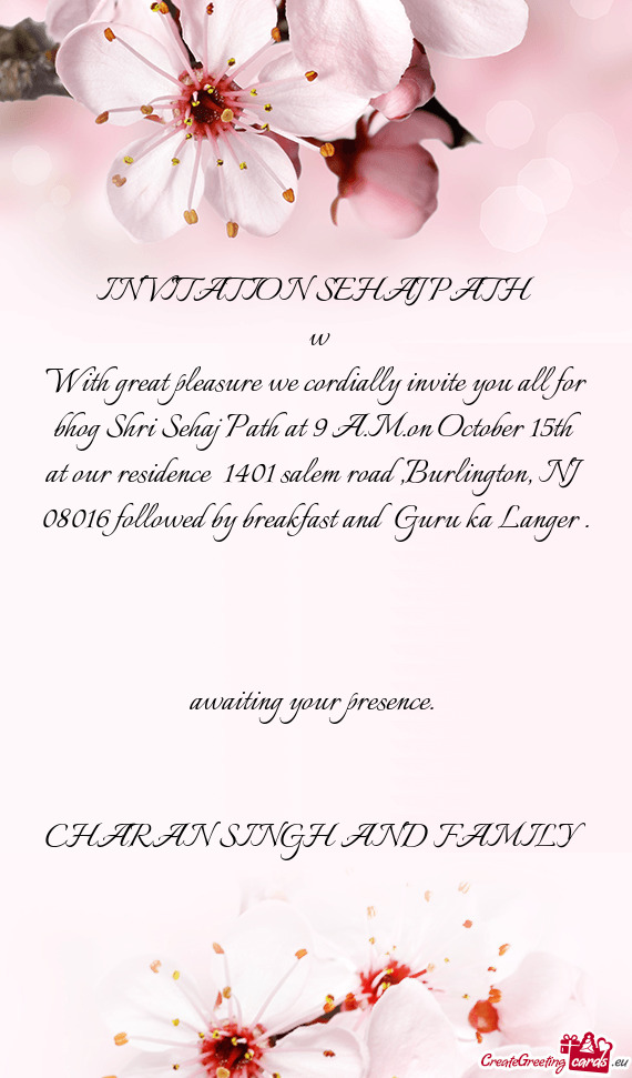 INVITATION SEHAJ PATH