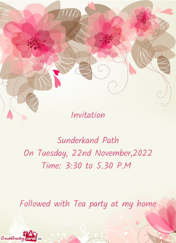 Invitation Sunderkand Path On Tuesday
