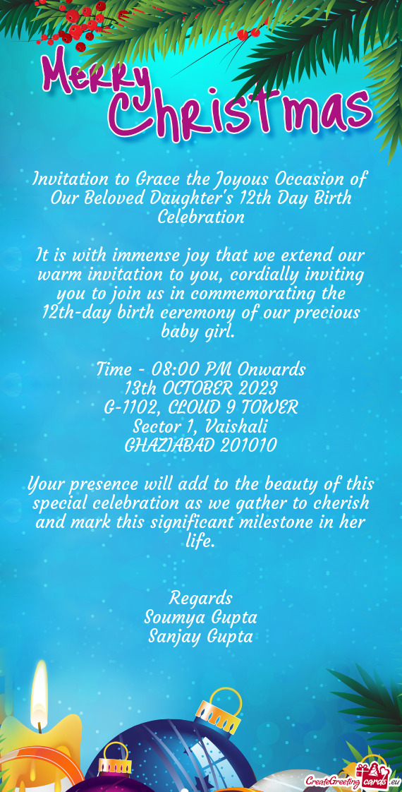 Invitation to Grace the Joyous Occasion of Our Beloved Daughter