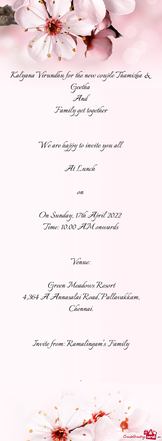 Invite from: Ramalingam
