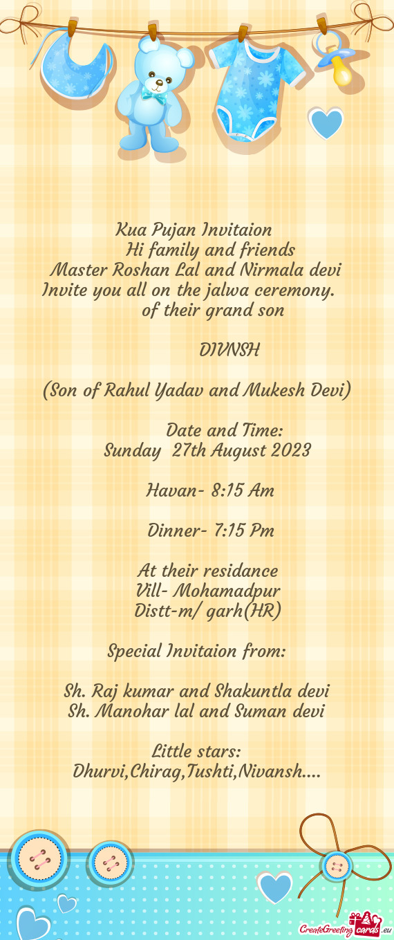 Invite you all on the jalwa ceremony
