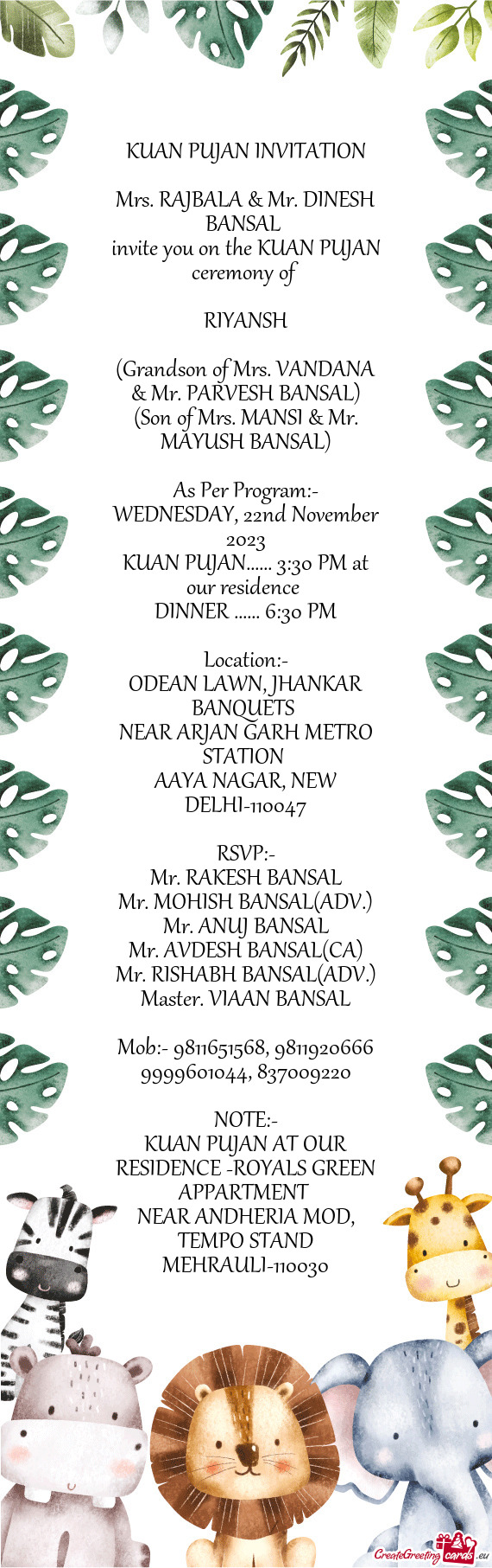 Invite you on the KUAN PUJAN ceremony of