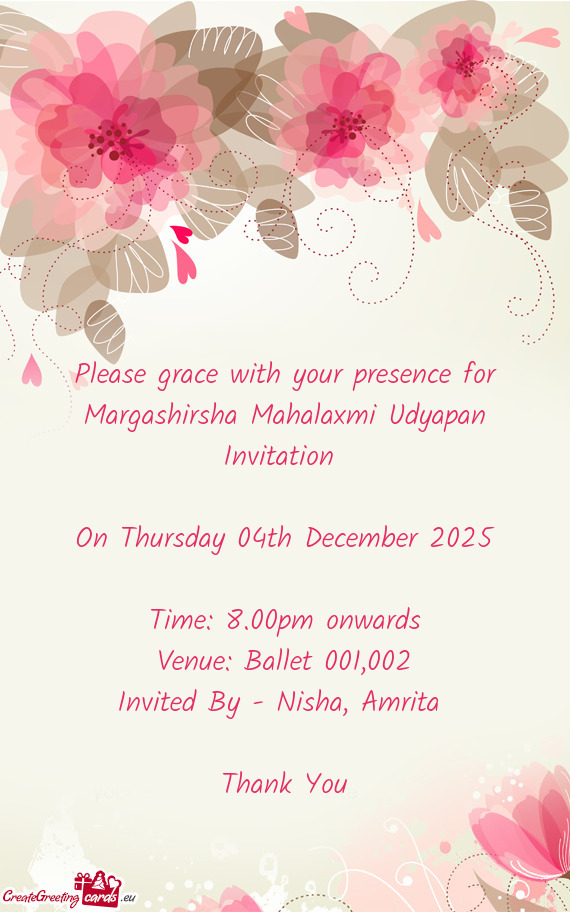 Invited By - Nisha, Amrita