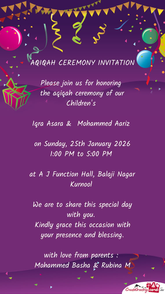 Iqra Asara & Mohammed Aariz