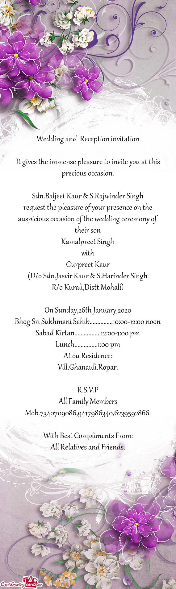 It gives the immense pleasure to invite you at this precious occasion