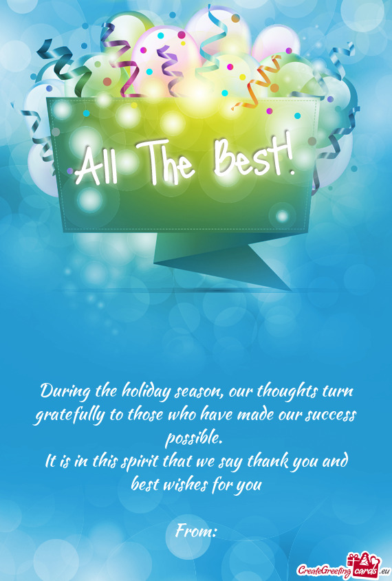 It is in this spirit that we say thank you and