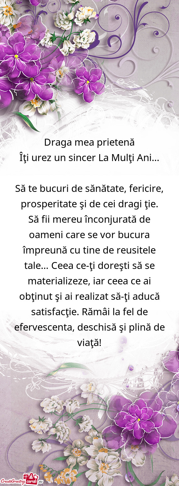 Îţi urez un sincer La Mulţi Ani…