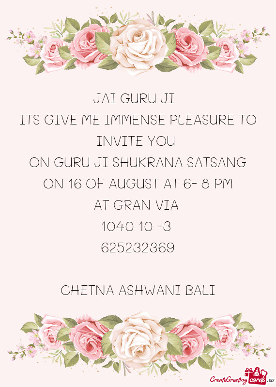 ITS GIVE ME IMMENSE PLEASURE TO INVITE YOU