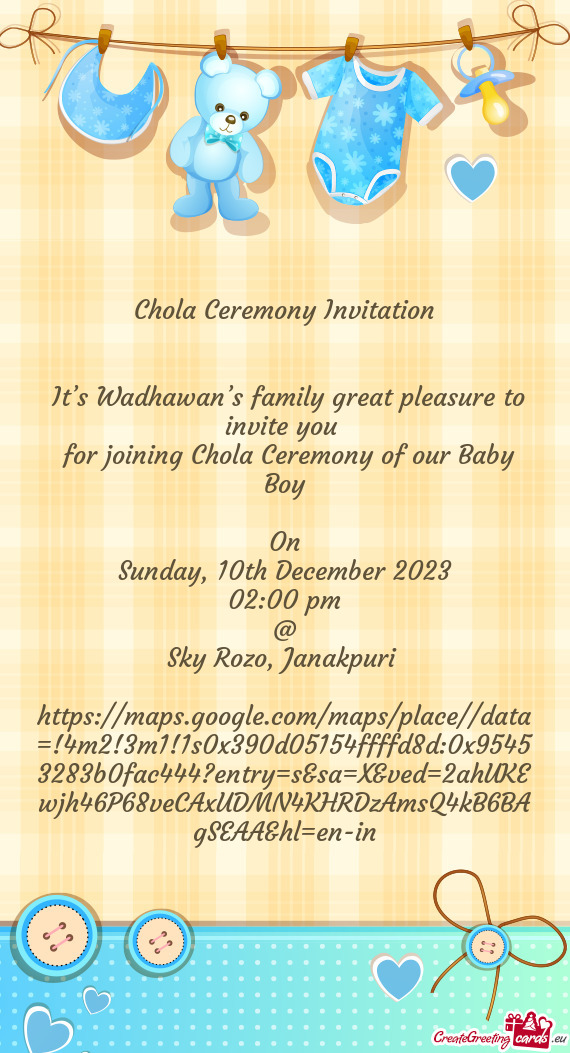 It’s Wadhawan’s family great pleasure to invite you