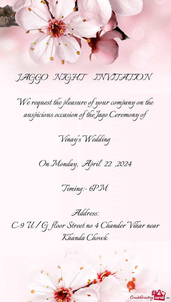 JAGGO NIGHT  INVITATION