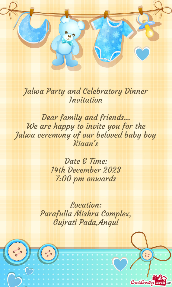Jalwa Party and Celebratory Dinner Invitation