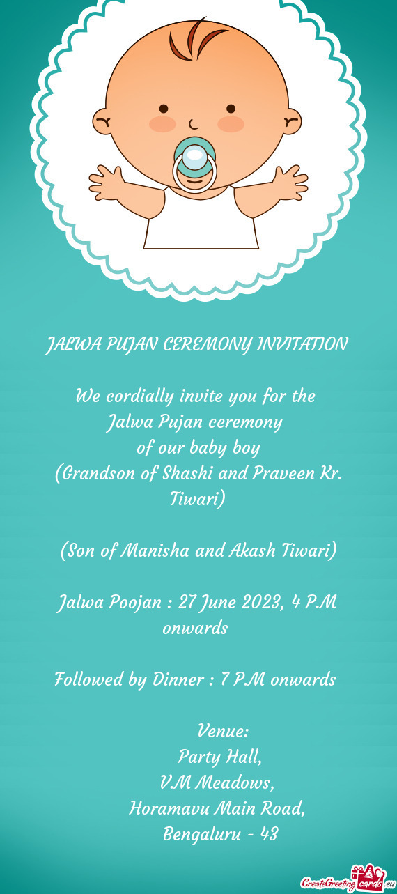 Jalwa Poojan : 27 June 2023, 4 P.M onwards