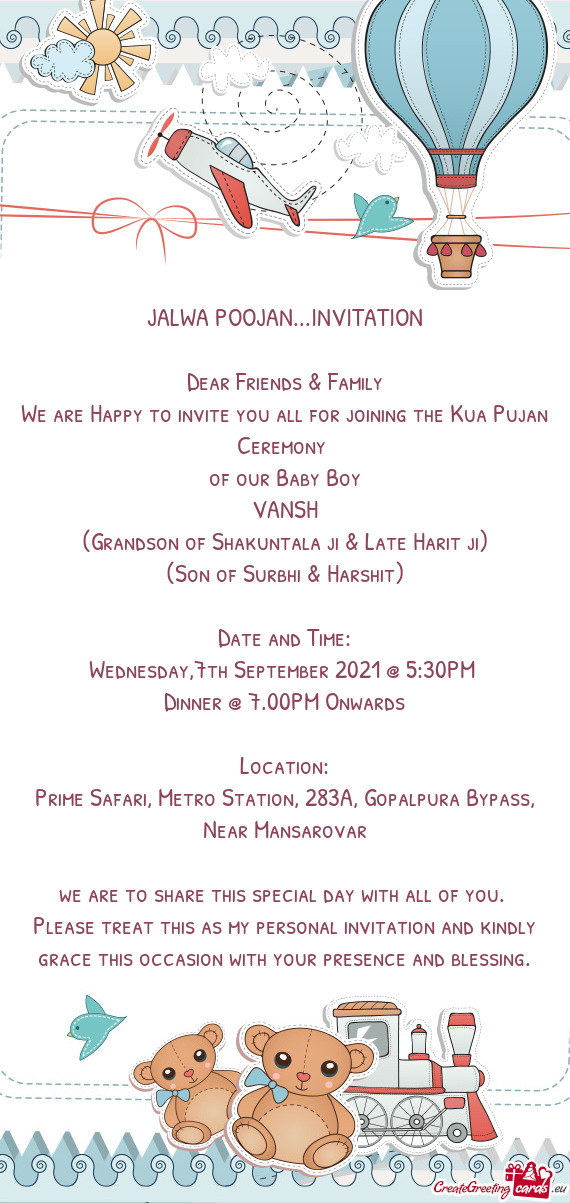 JALWA POOJAN...INVITATION