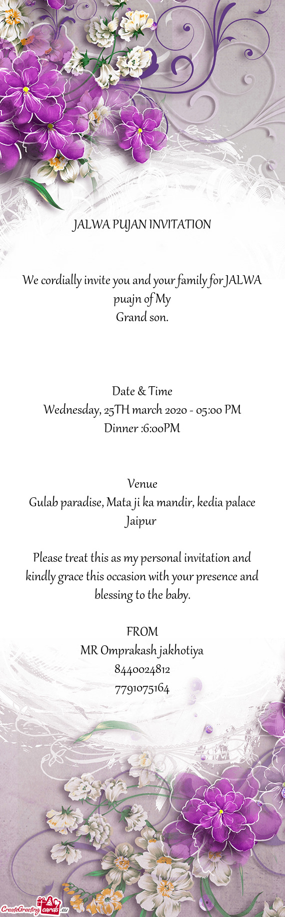 JALWA PUJAN INVITATION