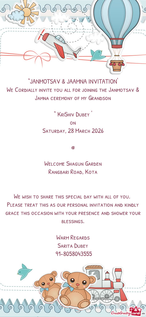 “JANMOTSAV & JAAMNA INVITATION”