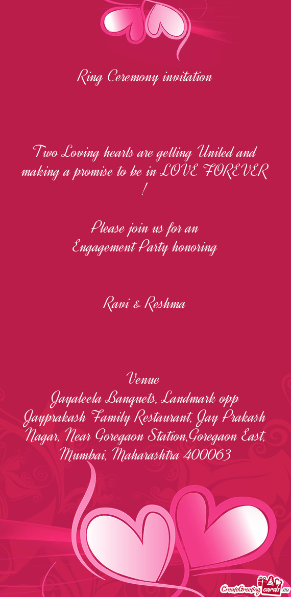 Jayaleela Banquets, Landmark opp Jayprakash Family Restaurant, Jay Prakash Nagar, Near Goregaon Stat