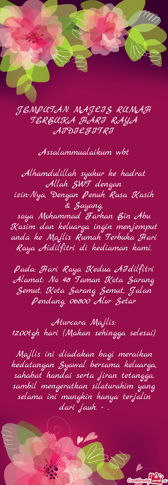 JEMPUTAN MAJLIS RUMAH TERBUKA HARI RAYA AIDILFITRI