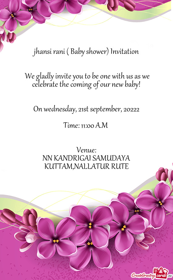 Jhansi rani ( Baby shower) Invitation