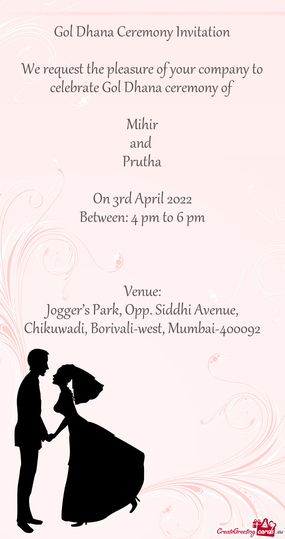 Jogger’s Park, Opp. Siddhi Avenue, Chikuwadi, Borivali-west, Mumbai-400092