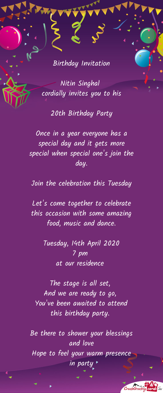 Join the celebration this Tuesday