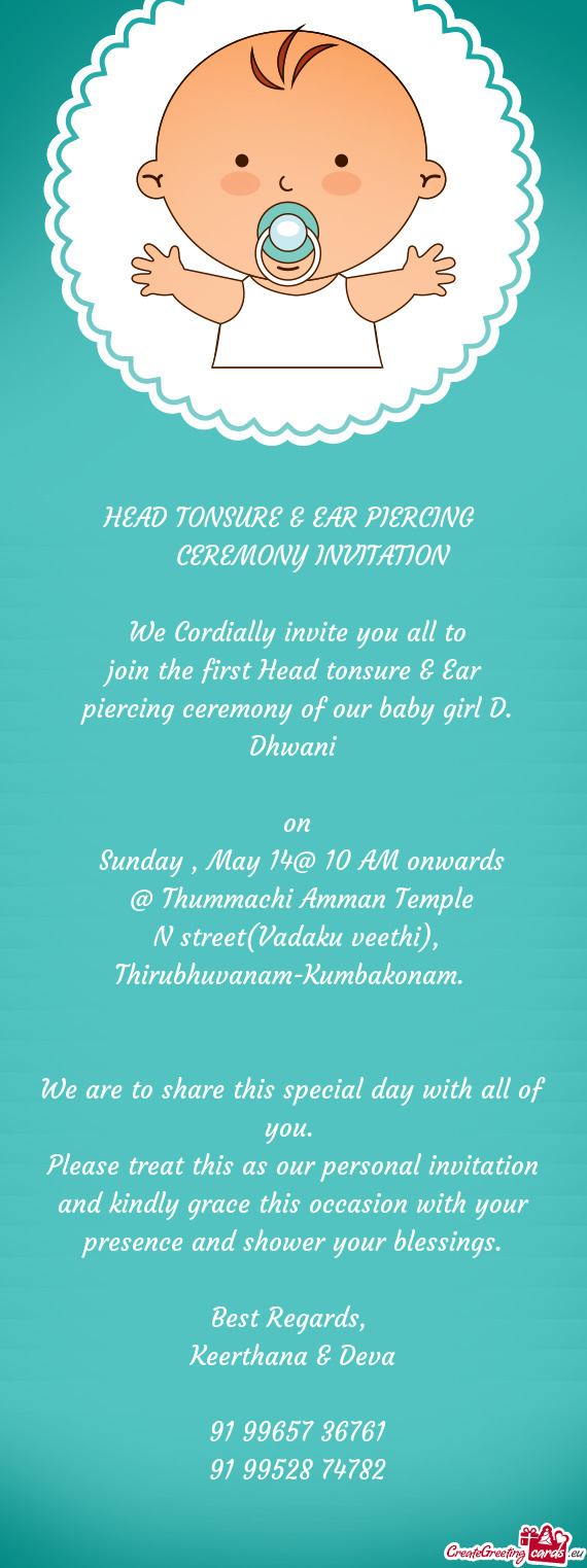 Join the first Head tonsure & Ear