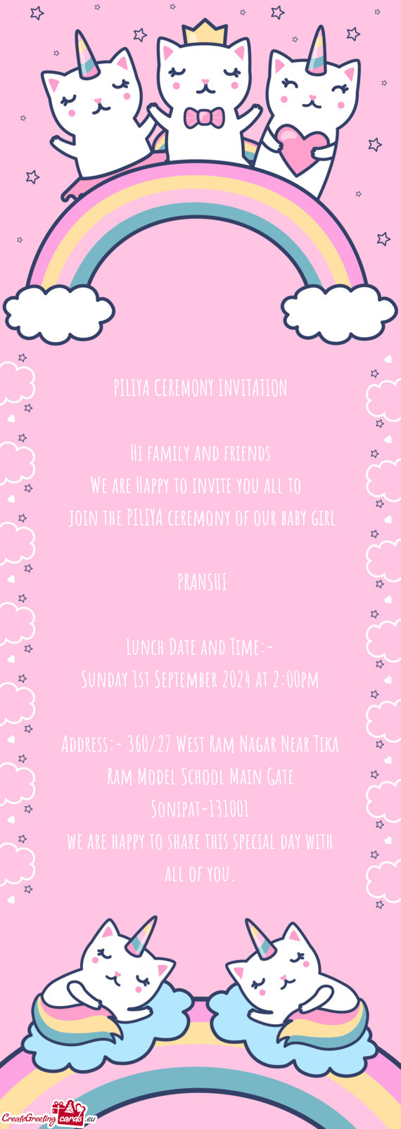 Join the PILIYA ceremony of our baby girl