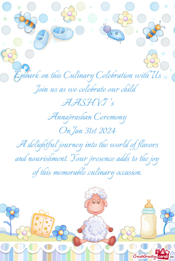 Join us as we celebrate our child