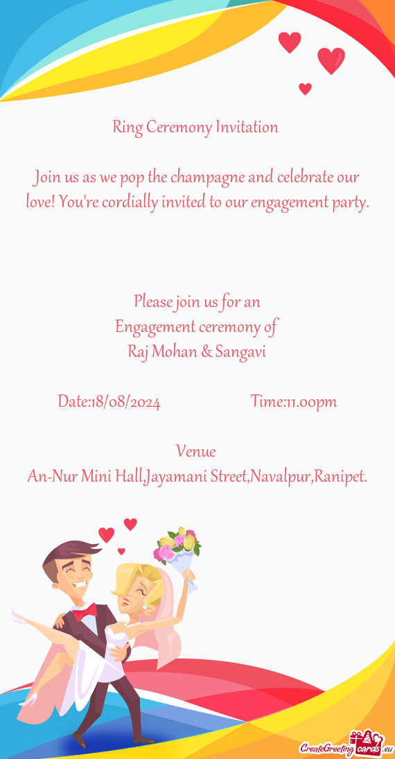 Join us as we pop the champagne and celebrate our love! You