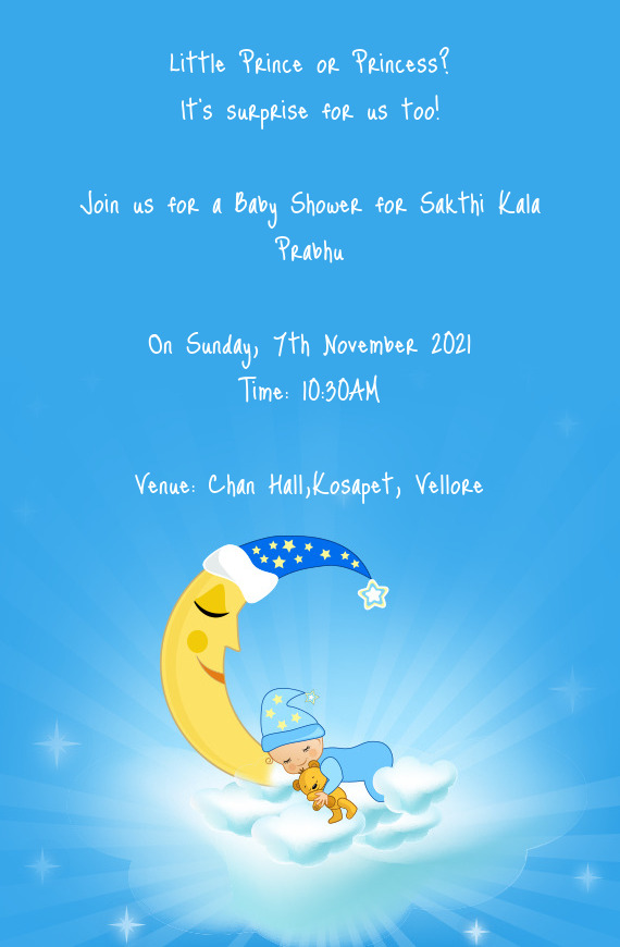 Join us for a Baby Shower for Sakthi Kala Prabhu