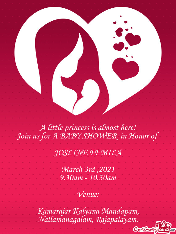 Join us for A BABY SHOWER in Honor of