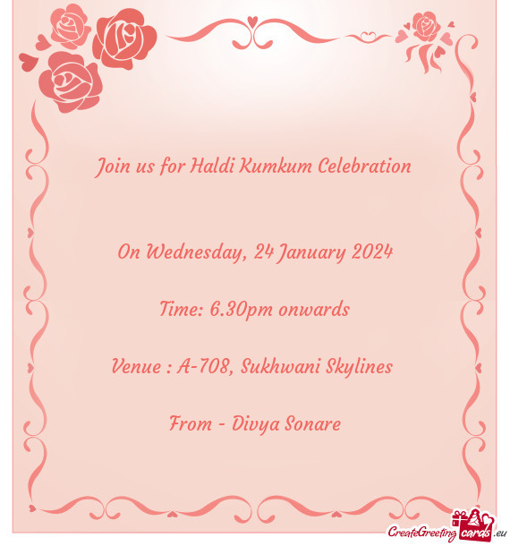 Join us for Haldi Kumkum Celebration