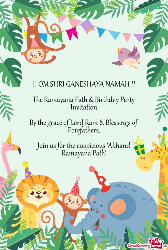 Join us for the auspicious "Akhand Ramayana Path"