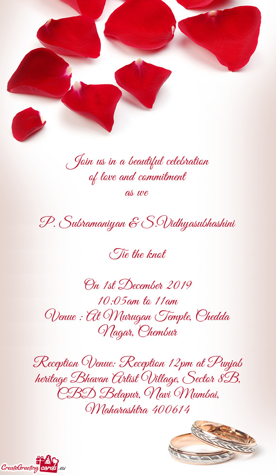 Join us in a beautiful celebration